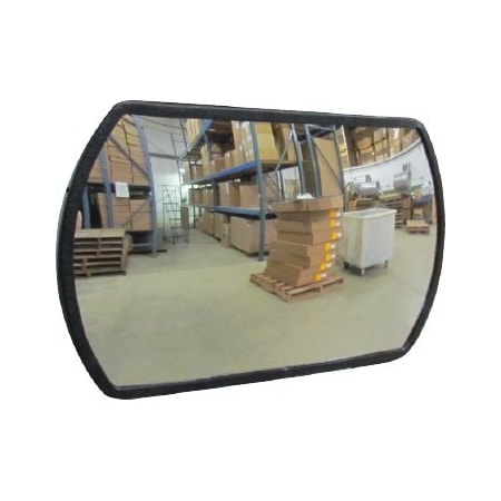 Se-Kure Safety Mirror, Acrylic, 18 in, Galvanized Steel Back, Rectangular, 160 Degrees Viewing Angle SRTGB-12X18